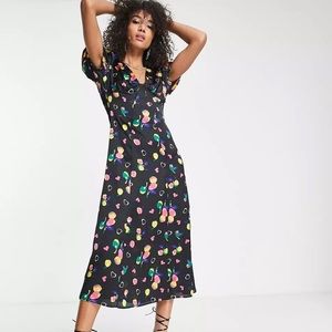 Topshop Colorful Hearts Midi Dress